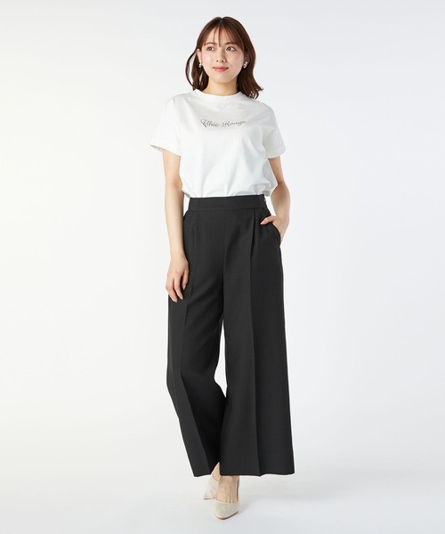 LAISSE PASSE（レッセパッセ）の「センタープレスワイドパンツ（その他パンツ・レディース・ブラック/ベージュ・MEDIUM/SMALL）」の5枚目の写真