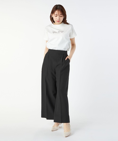 LAISSE PASSE（レッセパッセ）の「センタープレスワイドパンツ（その他パンツ・レディース・ブラック/ベージュ・MEDIUM/SMALL）」の6枚目の写真