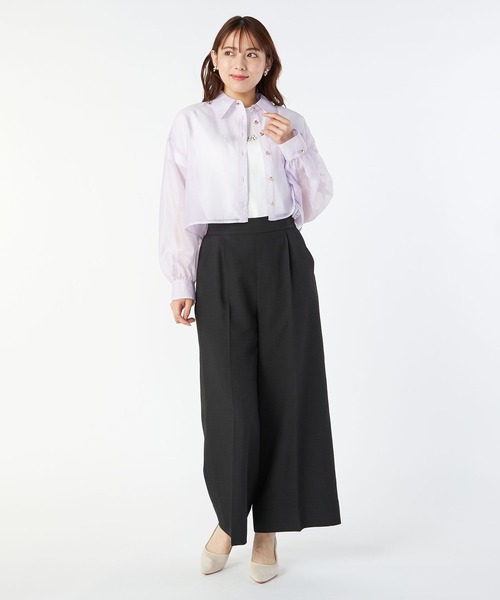 LAISSE PASSE（レッセパッセ）の「センタープレスワイドパンツ（その他パンツ・レディース・ブラック/ベージュ・MEDIUM/SMALL）」の19枚目の写真