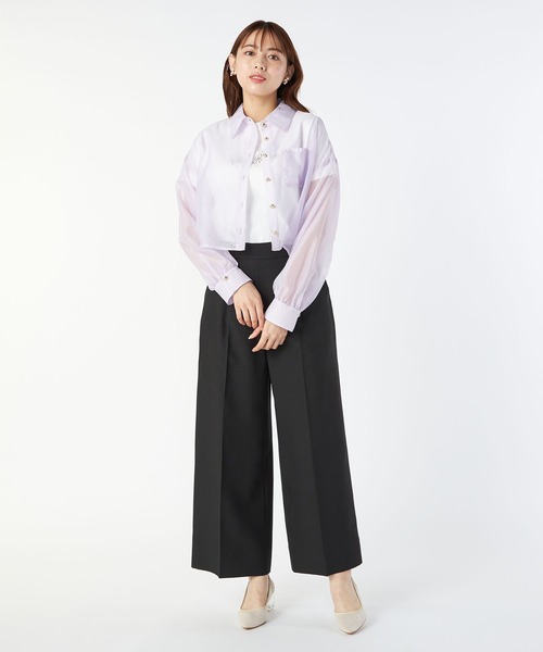 LAISSE PASSE（レッセパッセ）の「センタープレスワイドパンツ（その他パンツ・レディース・ブラック/ベージュ・MEDIUM/SMALL）」の20枚目の写真