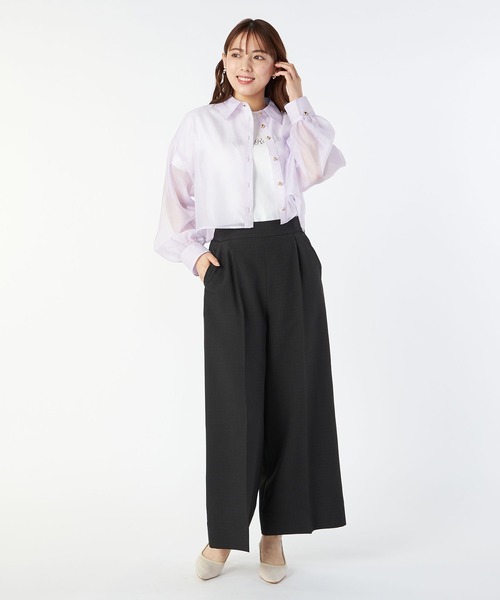 LAISSE PASSE（レッセパッセ）の「センタープレスワイドパンツ（その他パンツ・レディース・ブラック/ベージュ・MEDIUM/SMALL）」の21枚目の写真