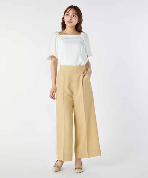 LAISSE PASSE（レッセパッセ）の「センタープレスワイドパンツ（その他パンツ・レディース・ブラック/ベージュ・MEDIUM/SMALL）」の11枚目の写真