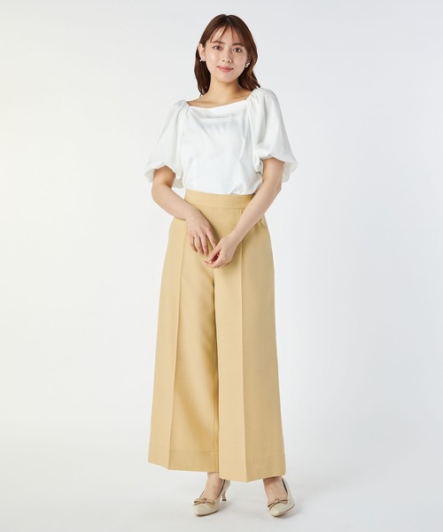 LAISSE PASSE（レッセパッセ）の「センタープレスワイドパンツ（その他パンツ・レディース・ブラック/ベージュ・MEDIUM/SMALL）」の12枚目の写真
