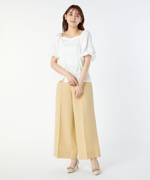 LAISSE PASSE（レッセパッセ）の「センタープレスワイドパンツ（その他パンツ・レディース・ブラック/ベージュ・MEDIUM/SMALL）」の7枚目の写真
