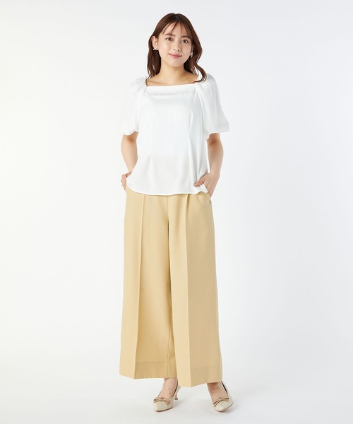LAISSE PASSE（レッセパッセ）の「センタープレスワイドパンツ（その他パンツ・レディース・ブラック/ベージュ・MEDIUM/SMALL）」の8枚目の写真