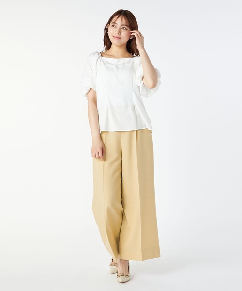 LAISSE PASSE（レッセパッセ）の「センタープレスワイドパンツ（その他パンツ・レディース・ブラック/ベージュ・MEDIUM/SMALL）」の9枚目の写真
