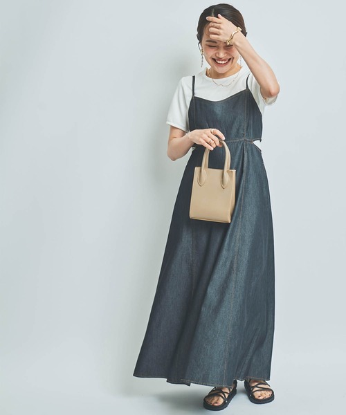 mil（ミル）の「【150㎝前後の小柄さんサイズ】サイドカットデニムキャミワンピース（ワンピース・レディース・ネイビー/ブラック/サックスブルー・XS/S/M）」の11枚目の写真