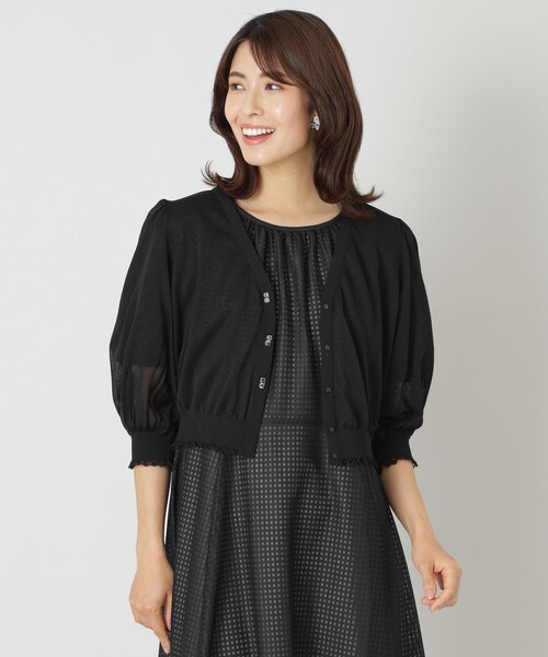 TO BE CHIC - to be chic  リボンボレロ ブラック トゥービーシック TO BE CHIC トップス ボレロ 黒 レディース