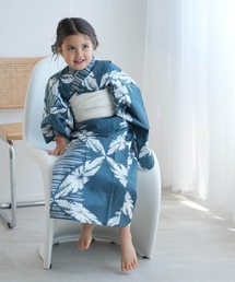 キッズ浴衣3点セット utatane 鈍青の七宝染め分け