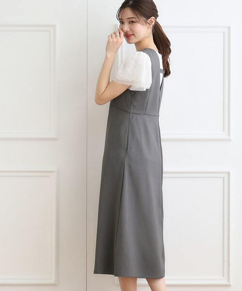 couture brooch（クチュールブローチ）の「◆Vネックフレアジャンスカ（ワンピース・レディース・ベージュ/チャコールグレー・36/38/40/42）」の18枚目の写真