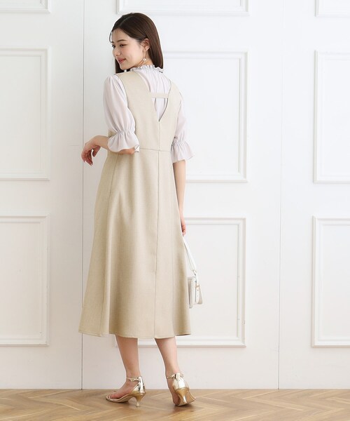 couture brooch（クチュールブローチ）の「◆Vネックフレアジャンスカ（ワンピース・レディース・ベージュ/チャコールグレー・36/38/40/42）」の17枚目の写真