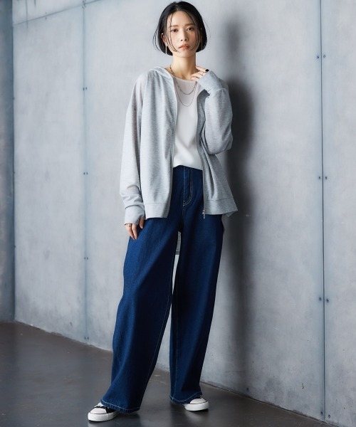 UVカット・接触冷感バックタック指穴付パーカー ［Soiunique