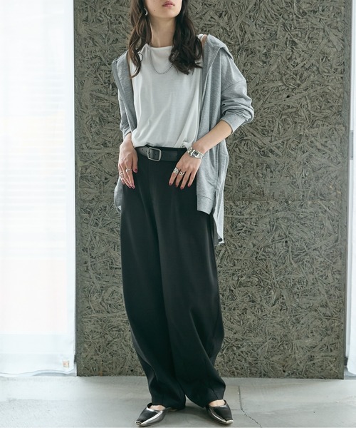 Soiunique（スワユニーク）の「UVカット・接触冷感バックタック指穴付パーカー ［Soiunique］（パーカー・レディース・杢グレー/ブラック/パープル/ライトグレー・FREE/S-M/L-XL）」の10枚目の写真
