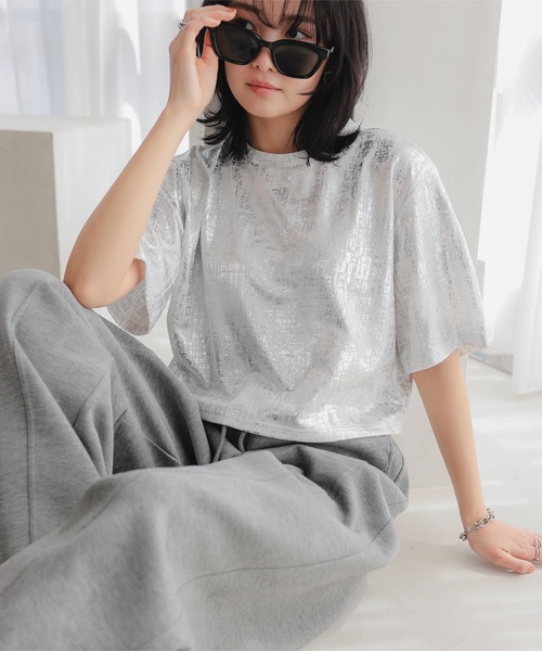 KOBE LETTUCE（コウベレタス）の「ダイバー素材ワイドカーブパンツ（スウェットパンツ・レディース・オフホワイト/グレー/ブラック/カーキ/ダークブラウン/チャコール/グレイッシュベージュ・PM/M/M-Short）」の18枚目の写真