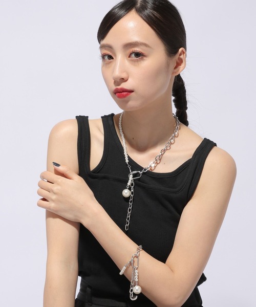 HARE（ハレ）の「ボールミックスブレスレット(HARE)（ブレスレット・レディース・シルバー/ホワイト・FREE）」の3枚目の写真