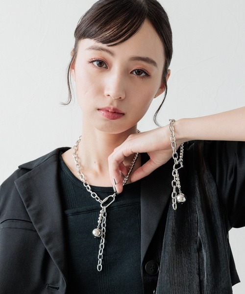 HARE（ハレ）の「ボールミックスブレスレット(HARE)（ブレスレット・レディース・シルバー/ホワイト・FREE）」の5枚目の写真