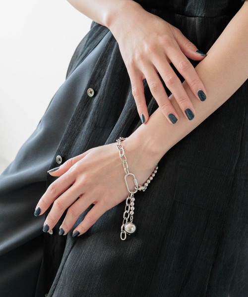 HARE（ハレ）の「ボールミックスブレスレット(HARE)（ブレスレット・レディース・シルバー/ホワイト・FREE）」の6枚目の写真