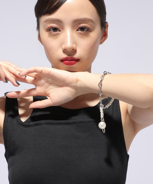 HARE（ハレ）の「ボールミックスブレスレット(HARE)（ブレスレット・レディース・シルバー/ホワイト・FREE）」の9枚目の写真