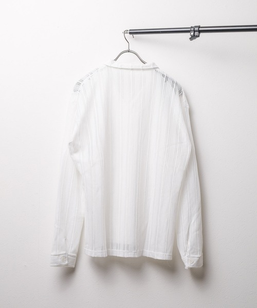 ARCHIVER(アーカイバ)の「【69】レギュラーカラー レースシアー長袖シャツ(シャツ/ブラウス・レディース・ホワイト/ブラック・MEDIUM/LARGE)」の3枚目の写真