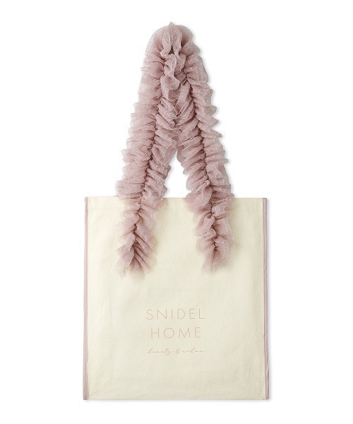SNIDEL HOME（スナイデルホーム）の「チュールキャンバスバッグ（トートバッグ・レディース・ブラック/ピンク/ブルー/アイボリー/ラベンダー・FREE）」の11枚目の写真