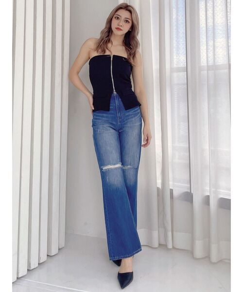 GYDA(ジェイダ)の「【WEB限定】【TINY低身長さん向け】フロントZIPペプラムブラウス(シャツ/ブラウス・レディース・オフホワイト/ブラック・FREE)」の7枚目の写真