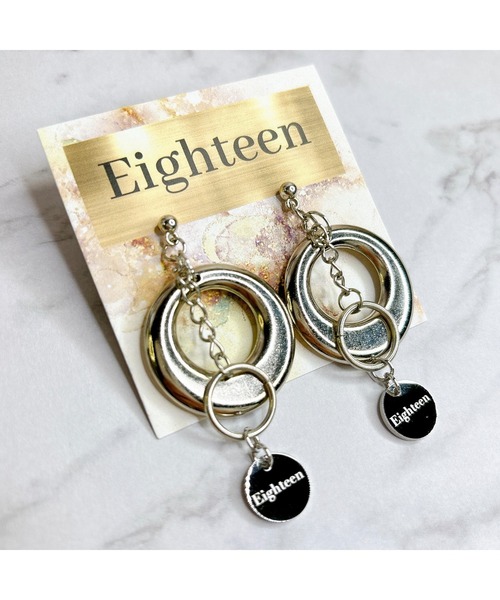 tone(トーン)の「【Eighteen】SILVERフープチェーンピアス(MA)(ピアス(両耳用)・レディース・シルバー・FREE)」の3枚目の写真
