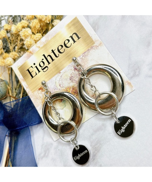 tone(トーン)の「【Eighteen】SILVERフープチェーンピアス(MA)(ピアス(両耳用)・レディース・シルバー・FREE)」の5枚目の写真
