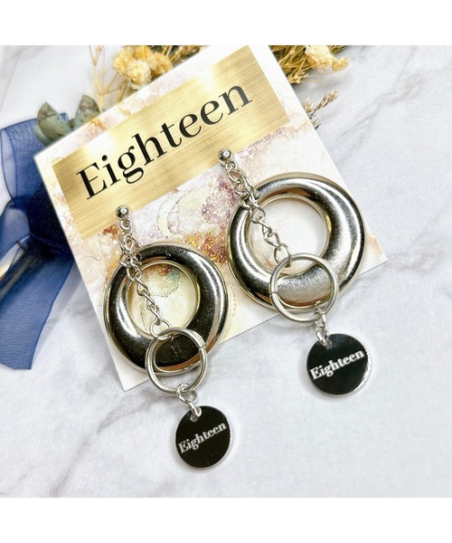 tone(トーン)の「【Eighteen】SILVERフープチェーンピアス(MA)(ピアス(両耳用)・レディース・シルバー・FREE)」の6枚目の写真