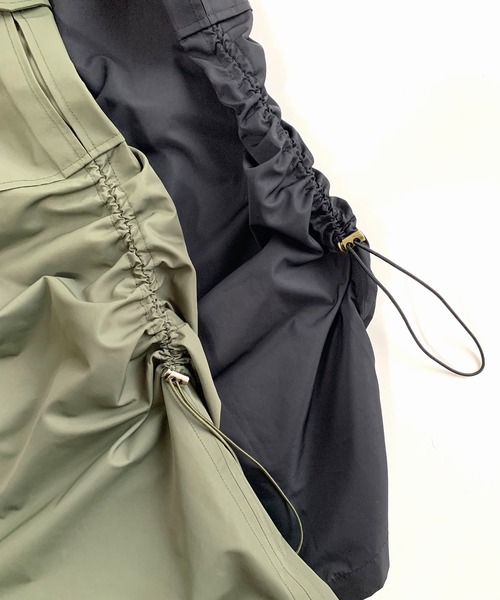 Q（キュー）の「ドロストギャザースカート（スカート・レディース・カーキ/ブラック・MEDIUM）」の13枚目の写真