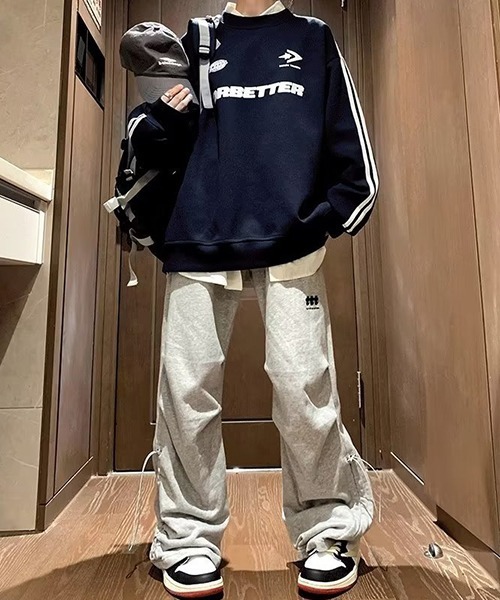 c.u.l（シーユーエル）の「ユニセックス スポーティーライン スウェット ゲームシャツ  サッカーシャツ 秋服 culw705（スウェット・レディース・ネイビー/ホワイト/グレー・FREE）」の15枚目の写真