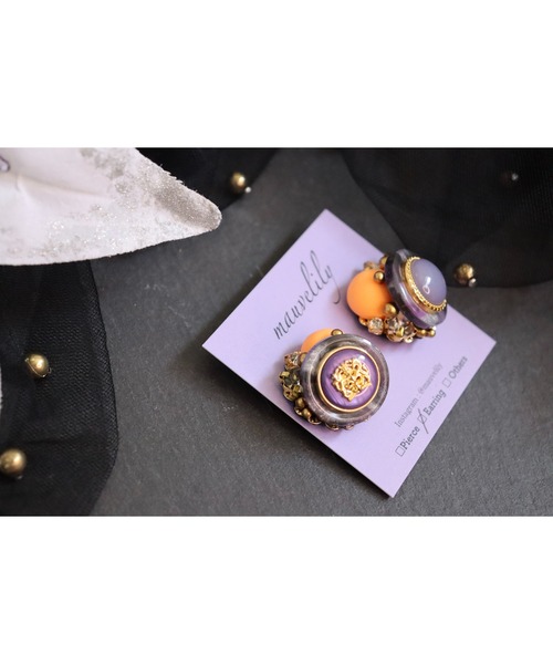 tone（トーン）の「【mauvelily】Jewel macaron(MA)（イヤリング・レディース・イエロー/オレンジ・FREE）」の10枚目の写真