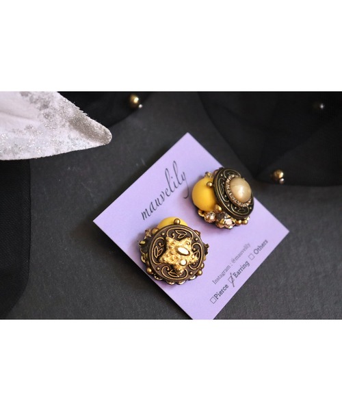 tone（トーン）の「【mauvelily】Jewel macaron(MA)（イヤリング・レディース・イエロー/オレンジ・FREE）」の7枚目の写真