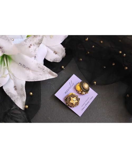 tone（トーン）の「【mauvelily】Jewel macaron(MA)（イヤリング・レディース・イエロー/オレンジ・FREE）」の6枚目の写真