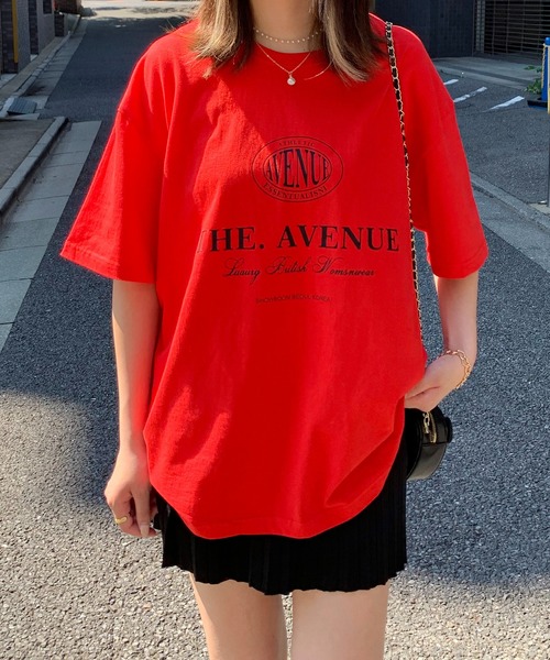 Teem Store(チームストア)の「フロントシンプルロゴオーバーサイズTシャツ ユニセックス(Tシャツ/カットソー・レディース・ホワイト/レッド/ブラック・S/M/L)」の3枚目の写真