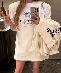 フロントシンプルロゴオーバーサイズTシャツ ユニセックス