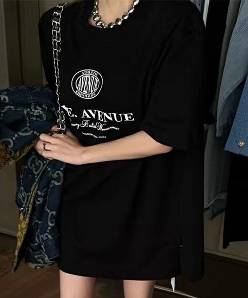 Teem Store(チームストア)の「フロントシンプルロゴオーバーサイズTシャツ ユニセックス(Tシャツ/カットソー・レディース・ホワイト/レッド/ブラック・S/M/L)」の5枚目の写真