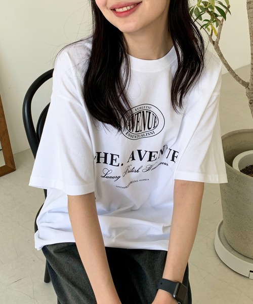 Teem Store(チームストア)の「フロントシンプルロゴオーバーサイズTシャツ ユニセックス(Tシャツ/カットソー・レディース・ホワイト/レッド/ブラック・S/M/L)」の7枚目の写真