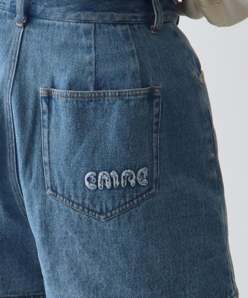 earth music&ecology（アースミュージックアンドエコロジー）の「フリンジロゴデニムショートパンツ（デニムパンツ・レディース・ブラック/インディゴブルー・S/M）」の18枚目の写真
