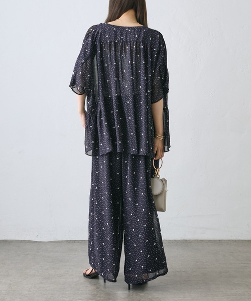 PUAL CE CIN（ピュアルセシン）の「ドットシフォンイージーパンツ（その他パンツ・レディース・ネイビー/アイボリー・FREE）」の15枚目の写真