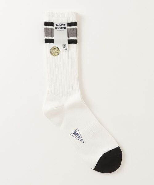 NAVY ROOTS(ネイビールーツ)の「NAVY ROOTS/ネイビールーツ/スクールボーダーSOX(ソックス/靴下・メンズ・グレー/レッド/その他18・F)」の4枚目の写真