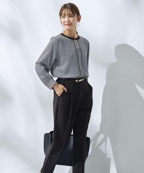 Honeys(ハニーズ)の「配色使いブラウス(シャツ/ブラウス・レディース・ホワイト/ネイビー/ミント/ブラック系・S/M/L/LL/3L)」の15枚目の写真