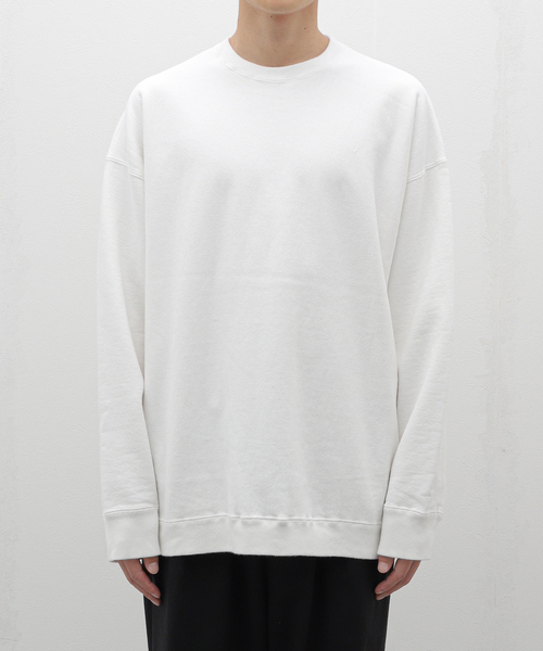 ATON（エイトン）の「ATON (エイトン) GARMENT DYED URAKE OVERSIZED SWEAT KKAGCW0101（スウェット・メンズ・ブラック/ホワイト・4/6）」の2枚目の写真