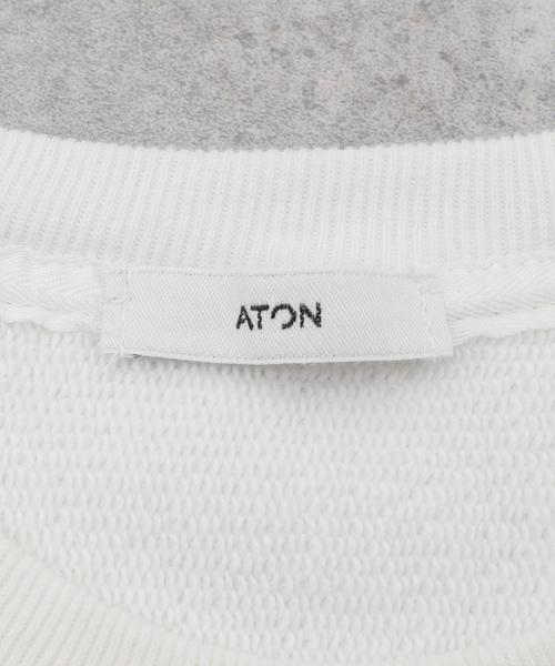 ATON（エイトン）の「ATON (エイトン) GARMENT DYED URAKE OVERSIZED SWEAT KKAGCW0101（スウェット・メンズ・ブラック/ホワイト・4/6）」の6枚目の写真