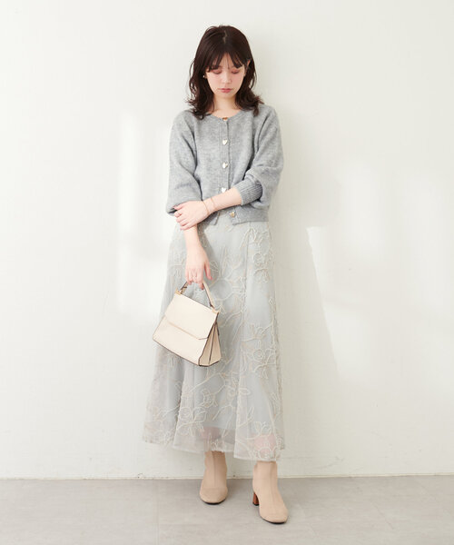 natural couture(ナチュラルクチュール)の「ハート釦クルーネックカーデ(カーディガン/ボレロ・レディース・グレー/ブラック/サックスブルー/アイボリー/ピンク/ネイビー・FREE)」の14枚目の写真