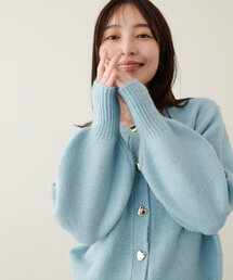 natural couture | ハート釦クルーネックカーデ(カーディガン/ボレロ)