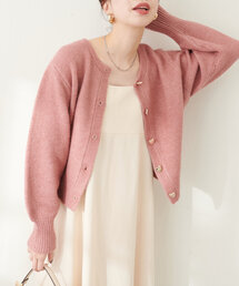natural couture | ハート釦クルーネックカーデ(カーディガン/ボレロ)