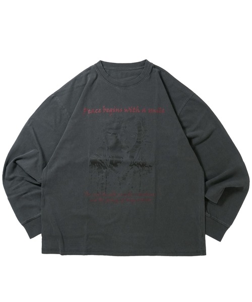 Starting Over（スターティングオーバー）の「Pigment hard wash long sleeve T-shirt/ピグメント ハードウォッシュ 長袖 Tシャツ/ロンT（Tシャツ/カットソー・メンズ・モカ/ブラウン系その他3/ブラック/ブラウン系その他/ブラック系その他2/ブラック系その他/ブラウン系その他2/ブラック系その他3・M/L/XL）」の4枚目の写真