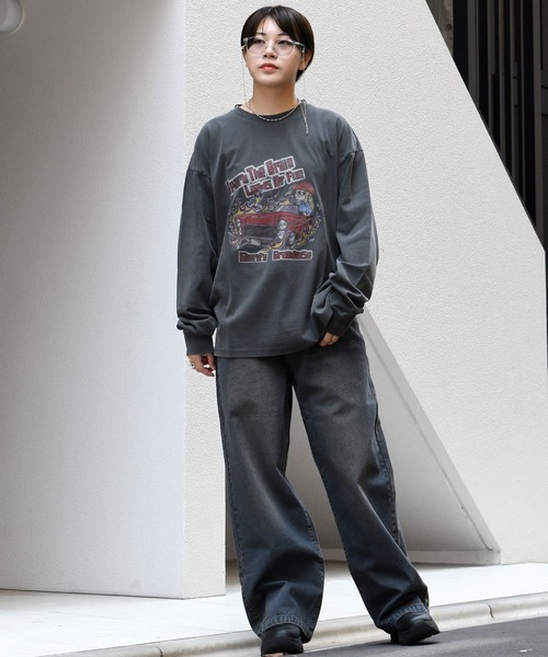 Starting Over（スターティングオーバー）の「Pigment hard wash long sleeve T-shirt/ピグメント ハードウォッシュ 長袖 Tシャツ/ロンT（Tシャツ/カットソー・メンズ・モカ/ブラウン系その他3/ブラック/ブラウン系その他/ブラック系その他2/ブラック系その他/ブラウン系その他2/ブラック系その他3・M/L/XL）」の22枚目の写真