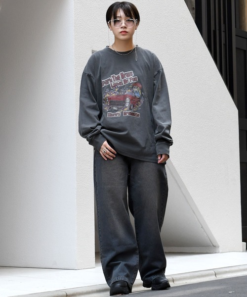 Starting Over（スターティングオーバー）の「Pigment hard wash long sleeve T-shirt/ピグメント ハードウォッシュ 長袖 Tシャツ/ロンT（Tシャツ/カットソー・メンズ・モカ/ブラウン系その他3/ブラック/ブラウン系その他/ブラック系その他2/ブラック系その他/ブラウン系その他2/ブラック系その他3・M/L/XL）」の21枚目の写真