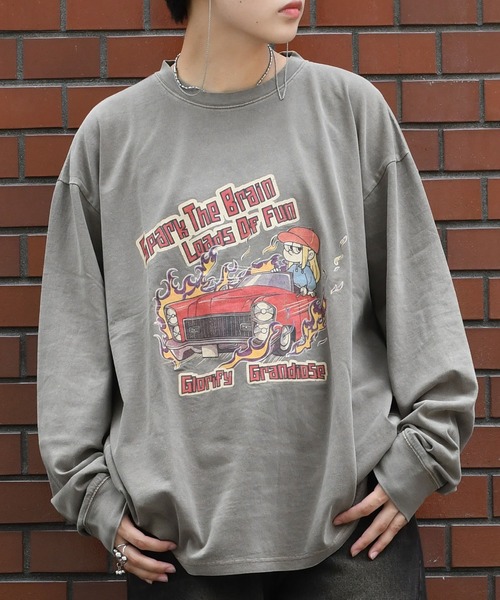 Starting Over（スターティングオーバー）の「Pigment hard wash long sleeve T-shirt/ピグメント ハードウォッシュ 長袖 Tシャツ/ロンT（Tシャツ/カットソー・メンズ・モカ/ブラウン系その他3/ブラック/ブラウン系その他/ブラック系その他2/ブラック系その他/ブラウン系その他2/ブラック系その他3・M/L/XL）」の19枚目の写真